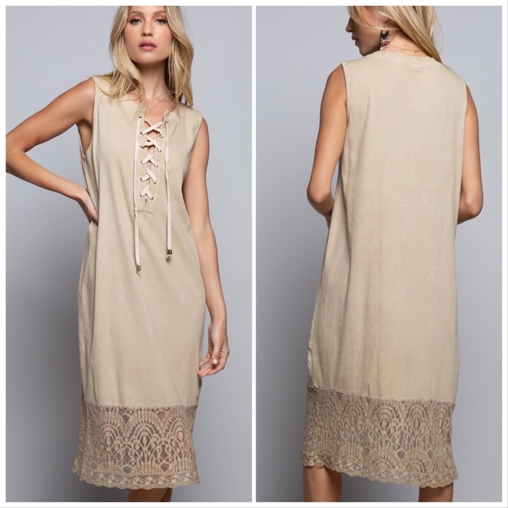 POL Jersey Lace Panel Midi Dress - Picture 3 of 15